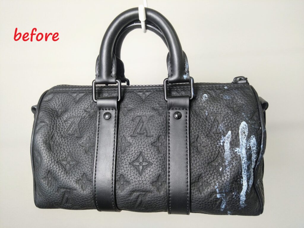 バッグ修理  Louis Vuitton  キーポル・バンドリエール２５  ショルダーバッグ  白塗料除去修理