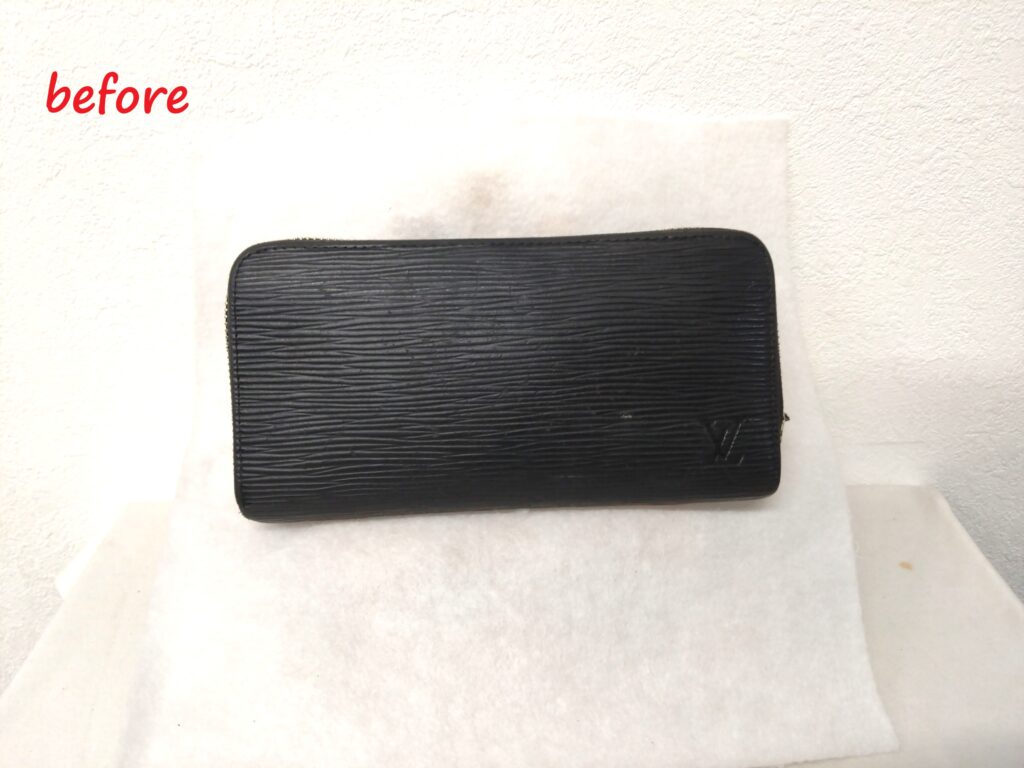 財布修理　Louis Vuitton　エピレザー   ジッピーウォレット　スライダー交換 施工修理