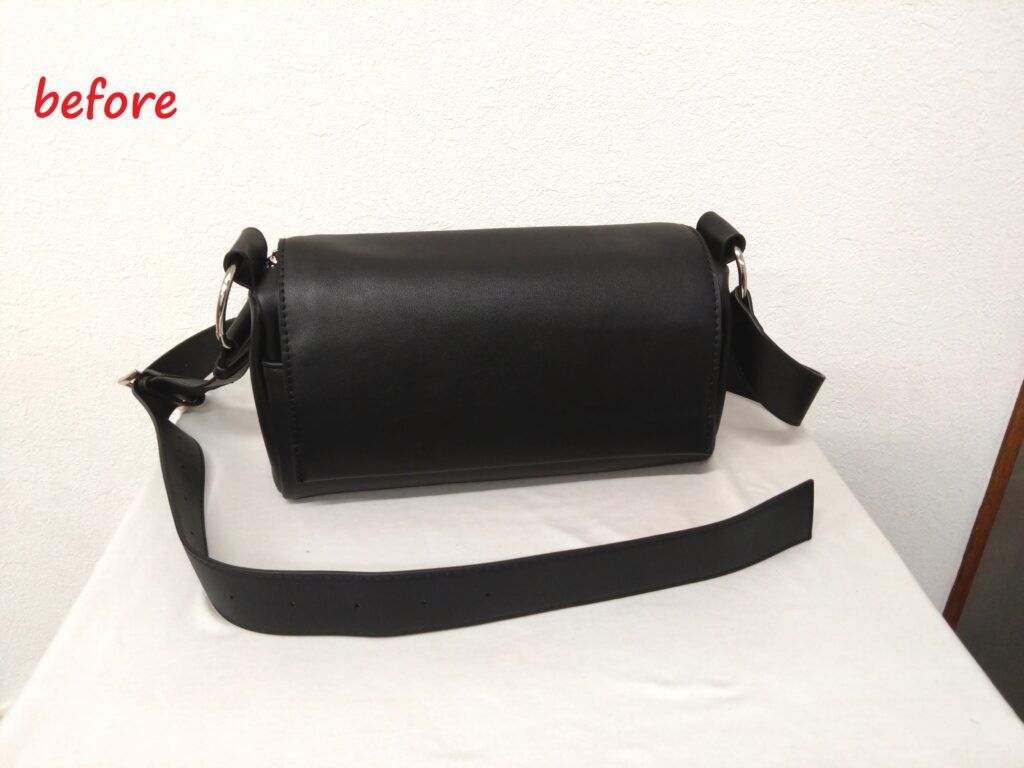 バッグ修理　ショルダーバッグ　ショルダー長さ調整 施工修理
