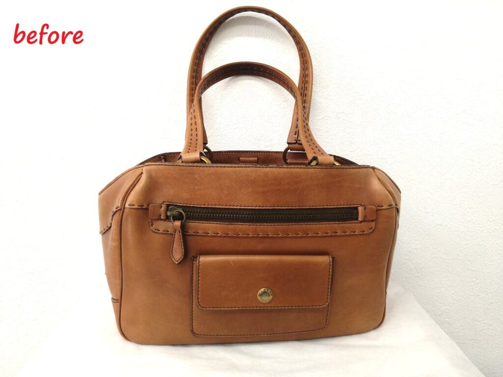 バッグ修理　PRADA　ハンドバッグ　カラーチェンジ施工