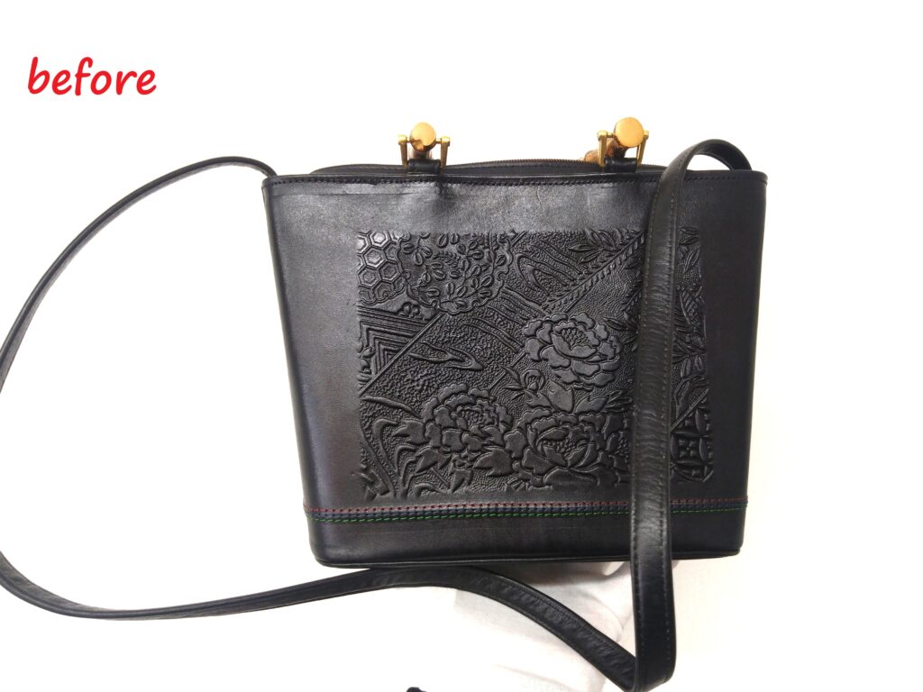 バッグ修理　ショルダーバッグ　ショルダー取り外し 施工修理