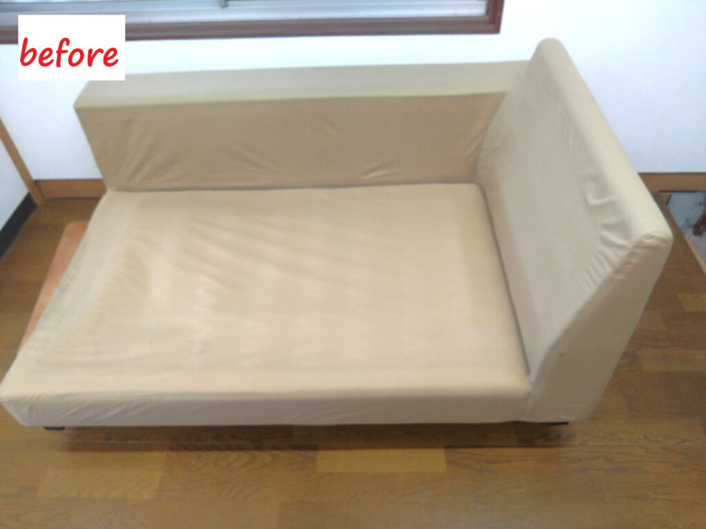 ソファ修理  ソファ　裏張り交換　ウェービングベルト交換　Sバネ 修理