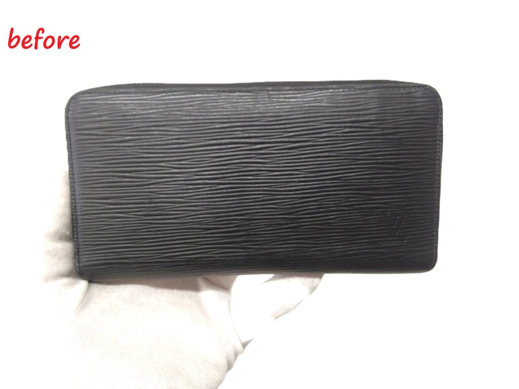 財布修理　Louis Vuitton　エピレザー   ジッピーウォレット　色褪せ補修　染め直し修理