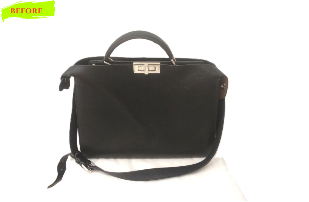 バッグ修理　FENDI（フェンディ） ピーカブー  ワンハンドルバッグのコバ補修、染め直し修理